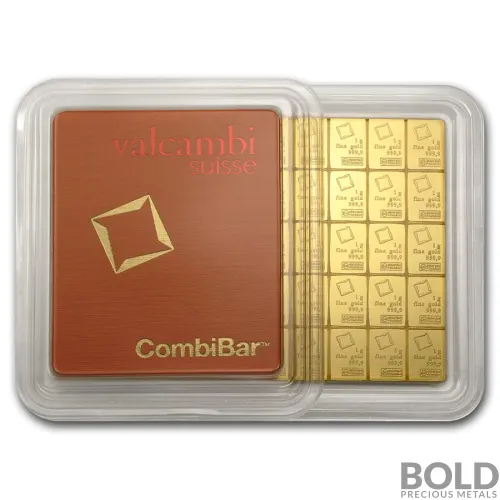Valcambi 50g Gold CombiBar – 50 x 1g