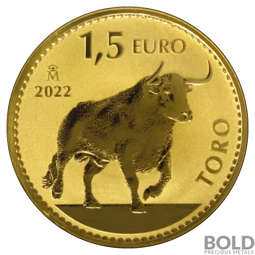 2022 Gold 1 oz Spanish Toro Reverse Proof Coin