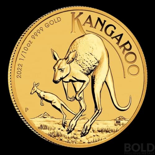 2022 Australian Perth Kangaroo 1/10 oz Gold BU