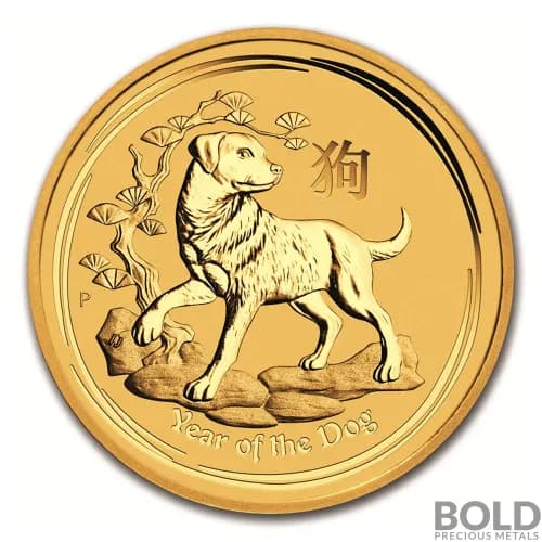 2018 Gold Australian Perth Lunar Dog - 1/10 oz