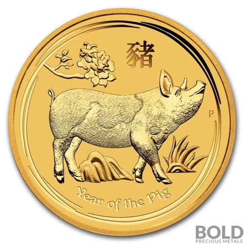 2019 Gold Australia Lunar Pig - 1/4 oz