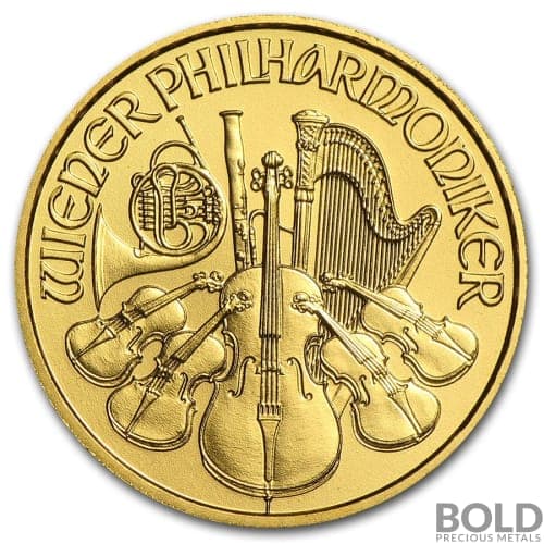 1/10 oz Austrian Gold Philharmonic Coin (Random Date)