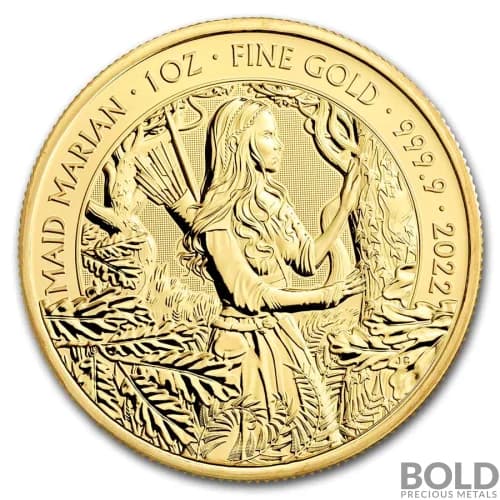 2022 Great Britain Myths & Legends Maid Marian 1 oz Gold BU
