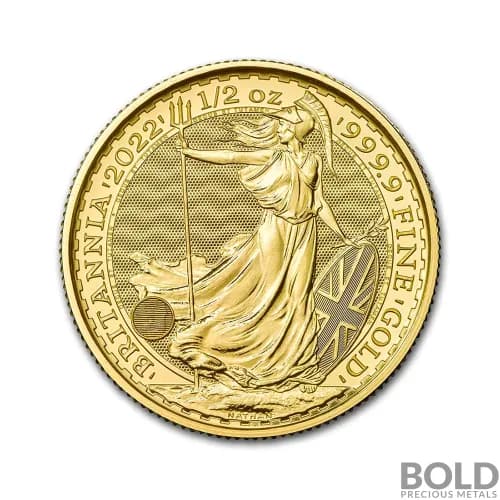 2022 Gold Great Britain Britannia - 1/2 oz