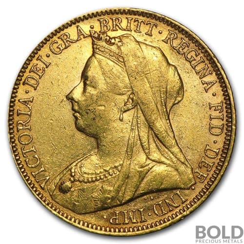 Gold Great Britain Queen Victoria Sovereign - Old Head