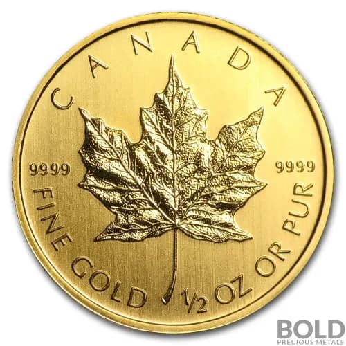 Gold Canada Maple Leaf *Random Date* - 1/2 oz