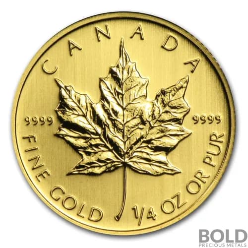 Gold Canadian Maple Leaf *Random Date* - 1/4 oz