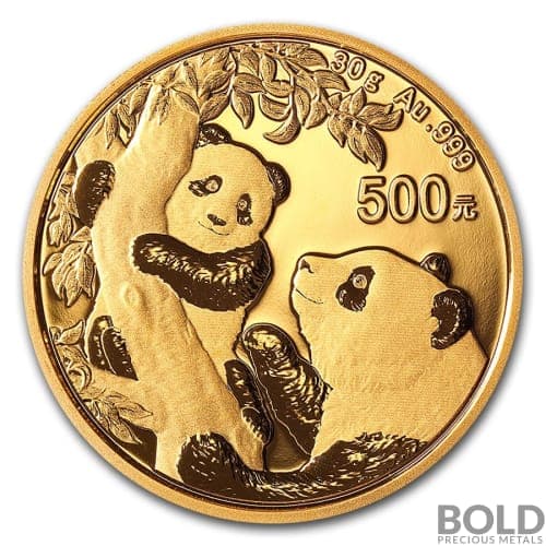 2021 China Panda 30 gram Gold BU