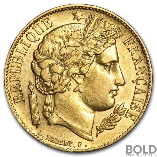 Gold World French 20 Franc Ceres