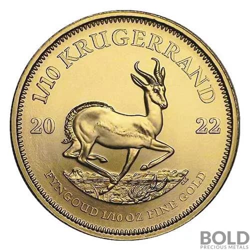 2022 Gold South Africa Krugerrand - 1/10 oz