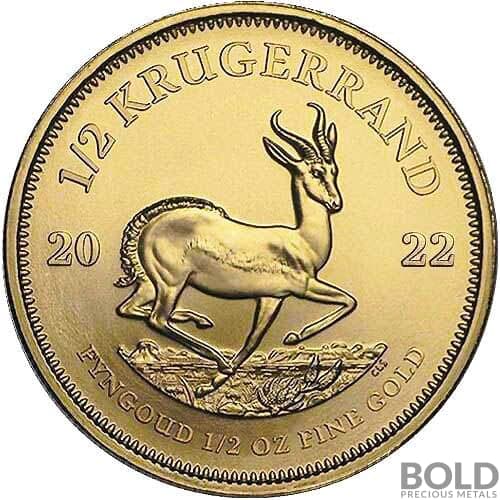 2022 Gold South Africa Krugerrand - 1/2 oz