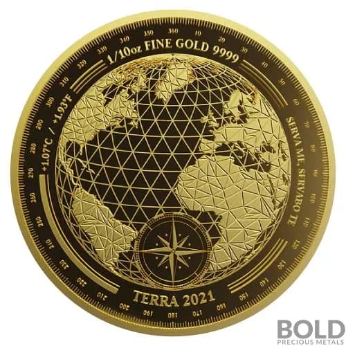 2021 Gold Tokelau Terra 1/10 oz Prooflike