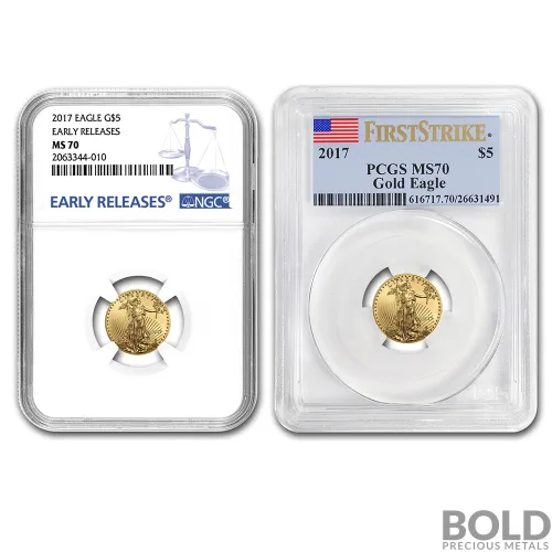 2017 Gold American Eagle PCGS/NGC MS70 - 1/10 oz