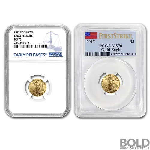 2017 Gold American Eagle PCGS/NGC MS70 - 1/10 oz