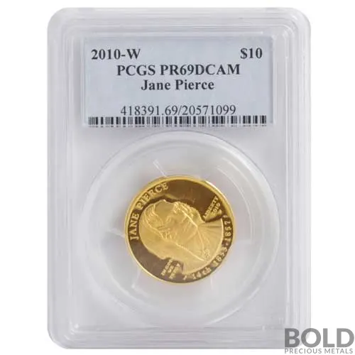 2010-W Gold Jane Pierce PCGS PR69 DCAM - 1/2 oz