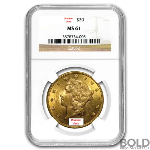 Gold American $20 Liberty - NGC MS61