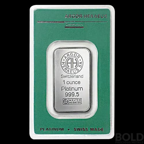 Platinum Argor Heraeus Bar - 1 oz