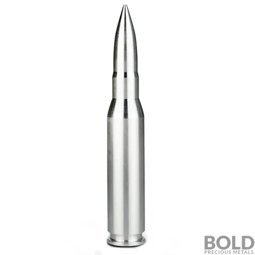 Silver 10 oz 50 Caliber BMG Bullet