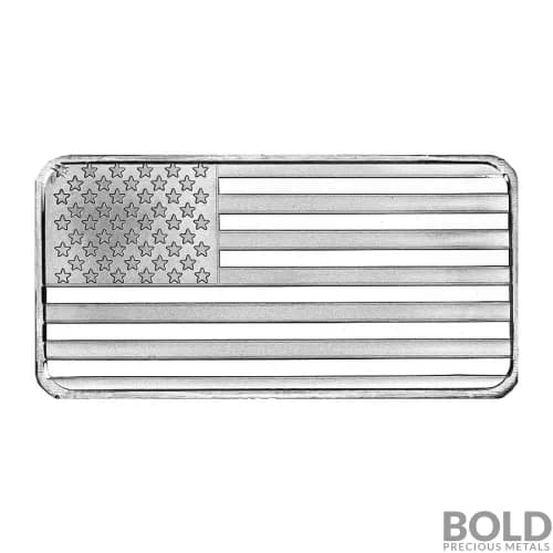 Silver 10 oz Flag Bar