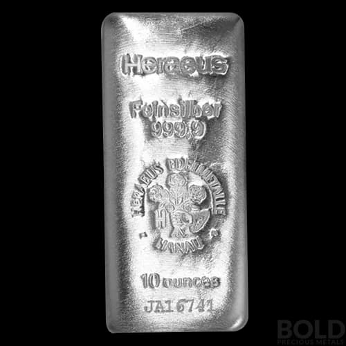 Silver 10 oz Heraeus Bar