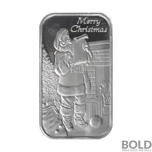 Silver - 1 oz Christmas Bar (Santa's List)