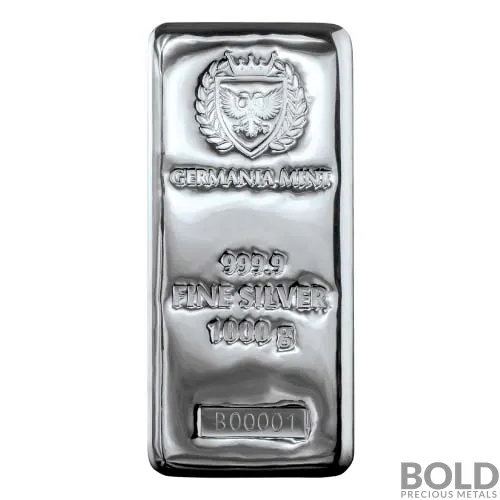 Silver 1 Kilo Germania Mint Cast Bar