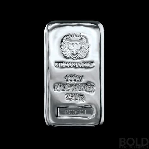 Silver 250 Gram Germania Mint Cast Bar