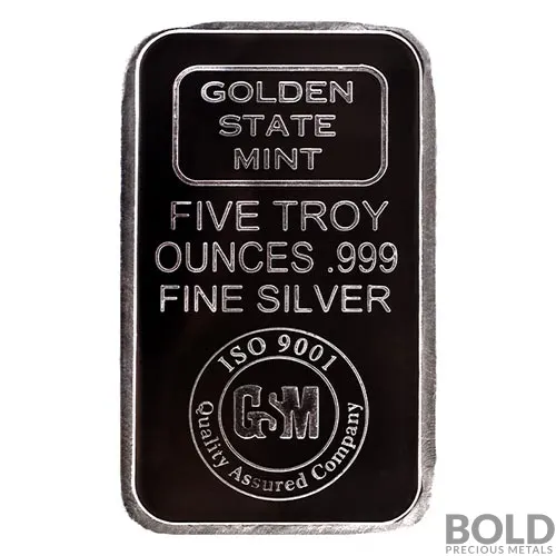 5 oz Golden State Mint Silver Bar (Impaired)