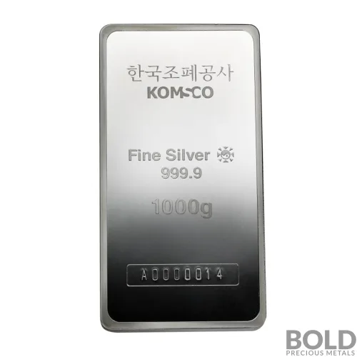 KOMSCO Bar 1 Kilo Silver