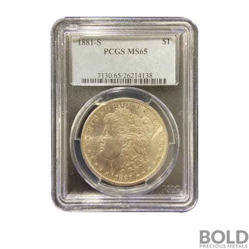 Silver Morgan Dollar Coin Pre-1900 PCGS MS65