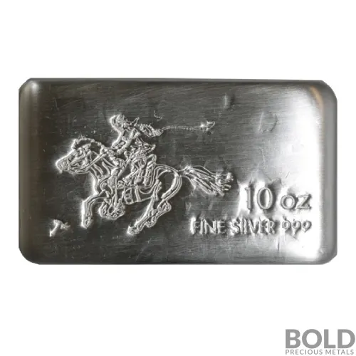 Silver 10 oz SilverTowne Pony Express Cast Bar