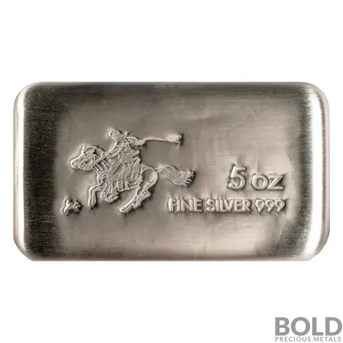 Silver 5 oz SilverTowne Pony Express Cast Bar