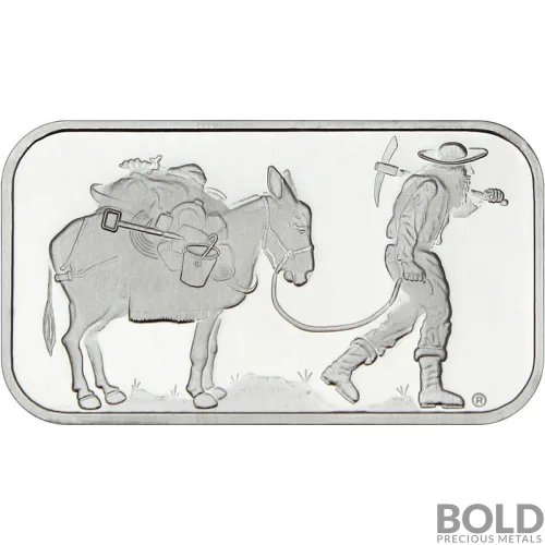 1 oz SilverTowne Retro Prospector Silver Bar