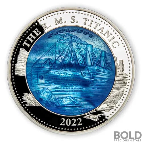2022 Solomon Islands Titanic Mother of Pearl 5 oz Silver Proof