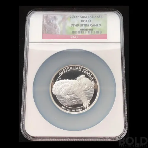 2012-P Australia Perth Koala 5 oz Silver Proof NGC PF69