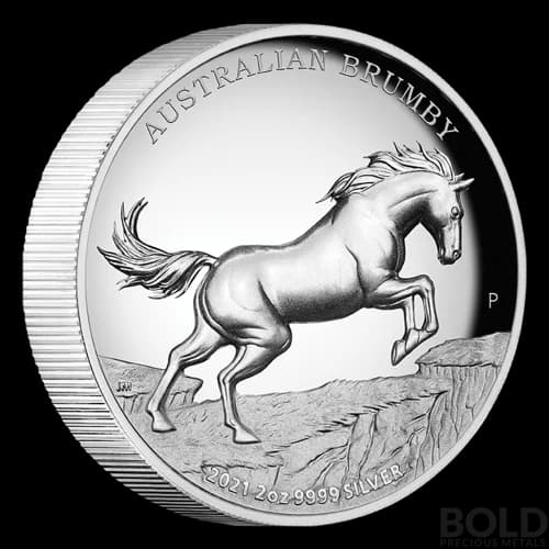 2021 Silver 2 oz Australia Perth Brumby Proof