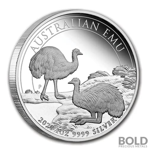 2020 Australia Perth Emu Silver Proof 1 oz