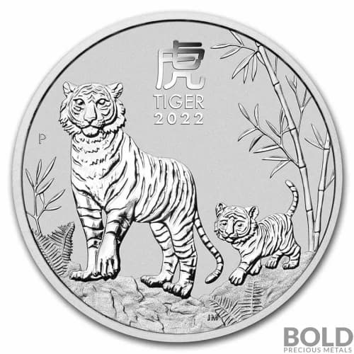 2022 Australia Perth Lunar Year of the Tiger 1 oz Silver BU