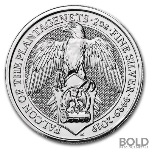 2019 Silver Great Britain Queen's Beasts (The Falcon of the Plantagenets) - 2 oz