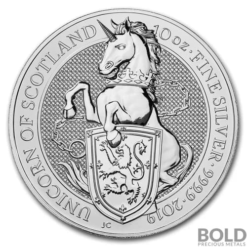 2019 Silver Great Britain Queen's Beasts (The Unicorn) - 10 oz
