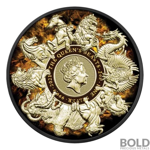 2021 Queen's Beasts Burning Completer 2 oz Silver