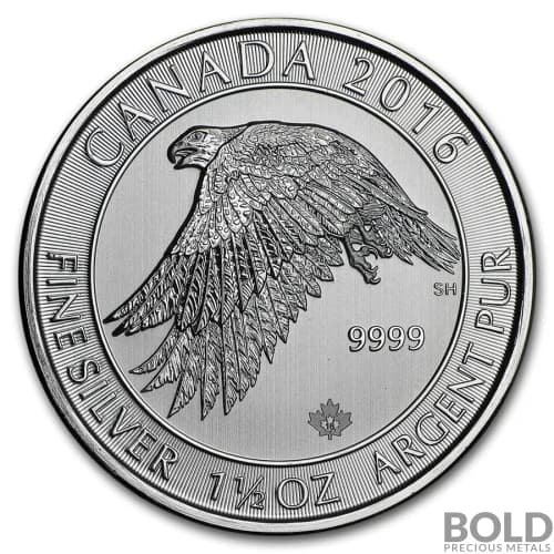 2016 Silver 1.5 oz Canada White Falcon