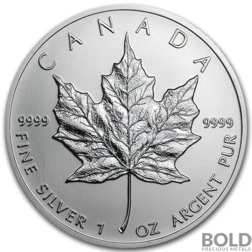 Silver 1 oz Canada Maple Leaf *Random Date*