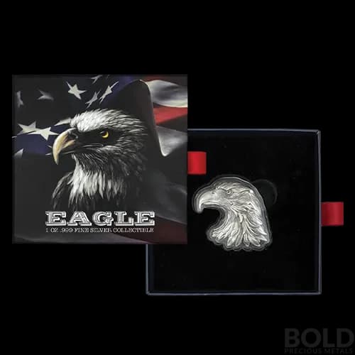 2022 Chad Eagle Shaped 1 oz Silver Antiqued Coin