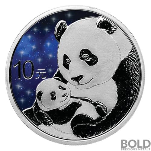 2019 Silver 30 g China Panda Glowing Galaxy