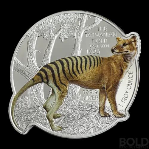 2021 Solomon Islands PAMP Tasmanian Tiger 1 oz Silver Proof-Like