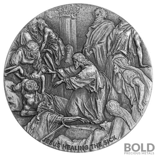 2022 Silver 2 oz Fiji Jesus Healing the Sick Biblical Series Coin