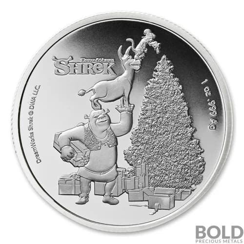 2021 Fiji Shrek and Friends Christmas 1 oz Silver BU