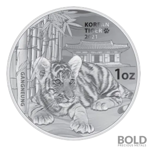 2021 South Korean Tiger 1 oz Silver BU
