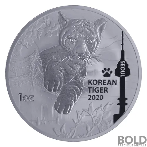 2020 South Korean Tiger 1 oz Silver BU